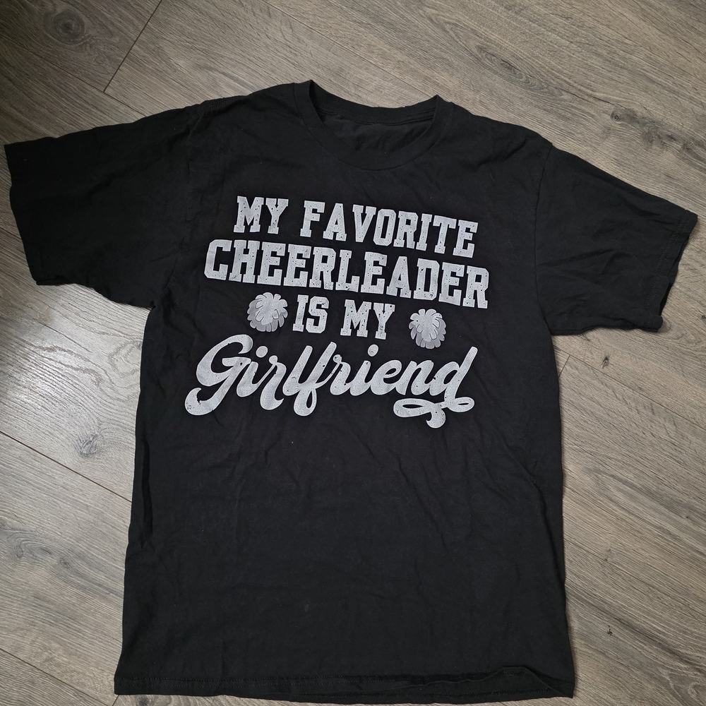 Black Graphic Tee - My Favorite Cheerleader Is My Girlfriend